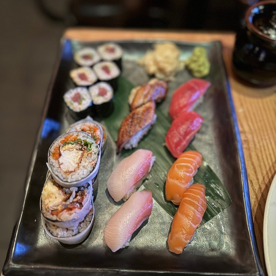 Nobu San Diego signature dishes Black Cod with Miso, Yellowtail Jalapeño, Rock Shrimp Tempura with Creamy Spicy Sauce, New Style Sashimi